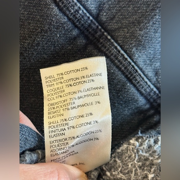 Sz M We the Free Zuma hoodie in dark blue denim mineral wash look - Picture 10 of 10